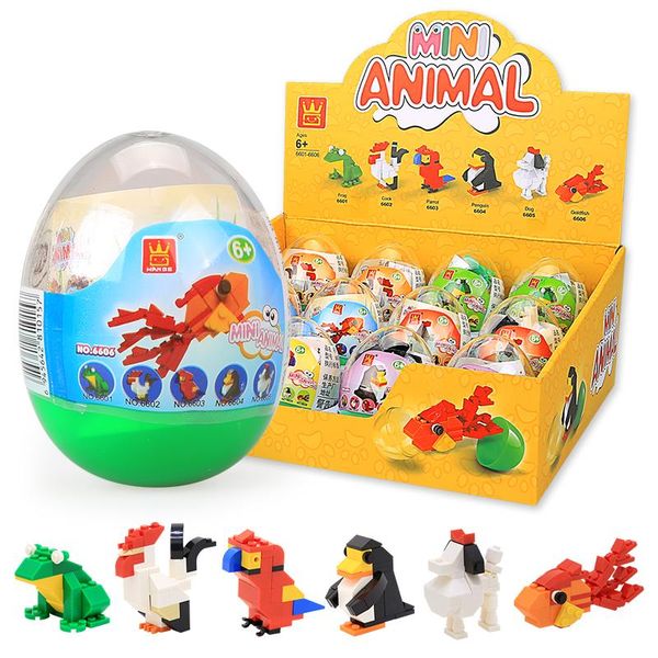 Children's Building Blocks Egg Ball Puzzle Toys Animal Series 6 In 1 A Box Of 12