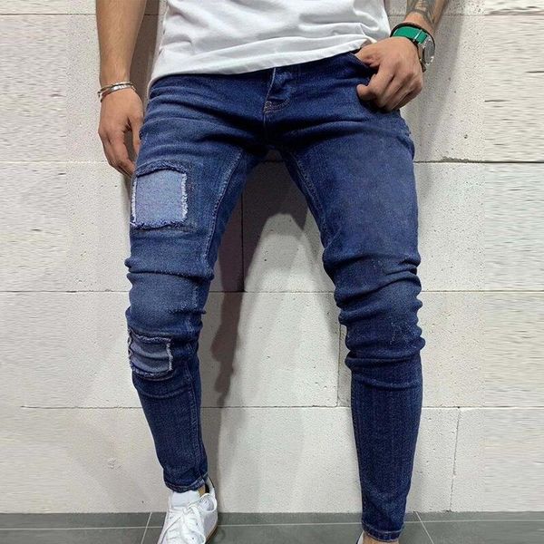 2020 men ripped jeans slim fit denim pants biker hip hop jeans hole taped colorful dot print skinny distressed denim trouser, Blue
2020 men ripped jeans slim fit denim pants biker hip hop jeans hole taped colorful dot print skinny distressed denim trouser, Blue