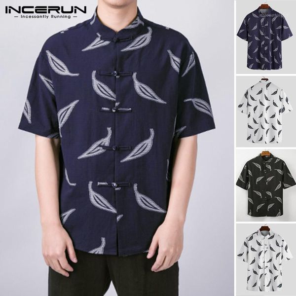 men's casual shirts incerun mens short sleeve shirt chinese style printed man ethnic loose buckle blouse summer stand collar 1, White;black
men's casual shirts incerun mens short sleeve shirt chinese style printed man ethnic loose buckle blouse summer stand collar 1, White;black