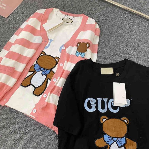2022 factory wholesale new cartoon bear fashion short sleeve t-shirt women's summer loose letter embroidery casual bottom shirt a1, White
2022 factory wholesale new cartoon bear fashion short sleeve t-shirt women's summer loose letter embroidery casual bottom shirt a1, White