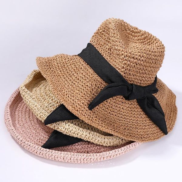 korean beach hat female leisure straw hat summer handwoven sunscreen bow ribbon sunhat1, Blue;gray
korean beach hat female leisure straw hat summer handwoven sunscreen bow ribbon sunhat1, Blue;gray