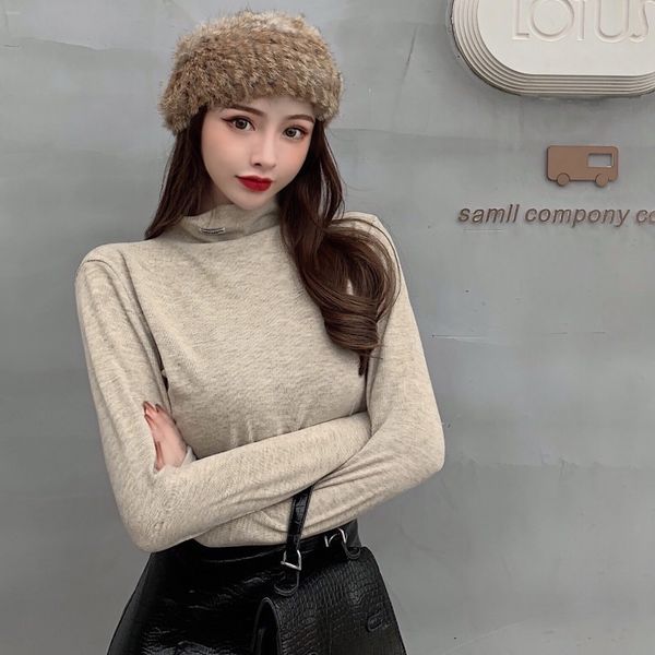 autumn 2020 new half high collar solid color long sleeve t-shirt with bottom layer for and slim korean women's wear under top
autumn 2020 new half high collar solid color long sleeve t-shirt with bottom layer for and slim korean women's wear under top