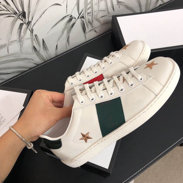 retro casual shoes men women casual shoes trainers python love embroidered white leather shoe with box, Black