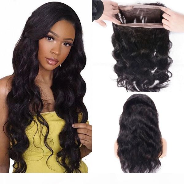 360 lace frontal closure brazilian body wave frontal with baby hair natural color virgin human hair extensions, Black;brown
360 lace frontal closure brazilian body wave frontal with baby hair natural color virgin human hair extensions, Black;brown