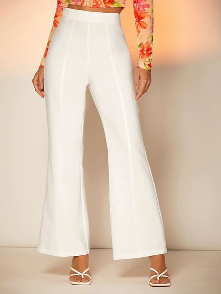 high waist flare leg pants l8n7#, Black;white
high waist flare leg pants l8n7#, Black;white