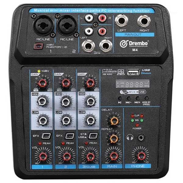 sound cards 4 channel protable digital o mixer console with card,bluetooth, usb, 48v power for dj recording eu plug1
sound cards 4 channel protable digital o mixer console with card,bluetooth, usb, 48v power for dj recording eu plug1