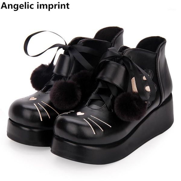 boots angelic imprint mori girl women sweet ankle lady lolita woman mid heels pumps wedges shoes cat face fleeces inside1, Black
boots angelic imprint mori girl women sweet ankle lady lolita woman mid heels pumps wedges shoes cat face fleeces inside1, Black