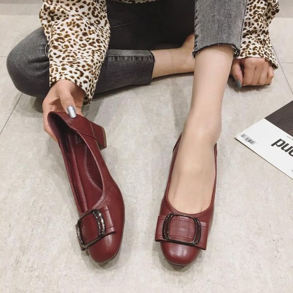 2020 spring autumn red women's pumps fashion brand square toe woman med high heels shoes office ladies work party single shoes, Black
2020 spring autumn red women's pumps fashion brand square toe woman med high heels shoes office ladies work party single shoes, Black