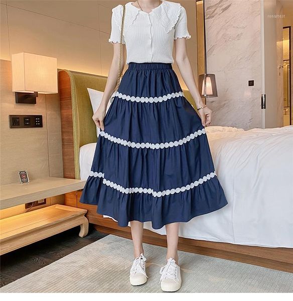 women casual chic retro lace patchwork skirt 2020 summer swing elastic high waist skirts ladies pleated skirt saia faldas1, Black
women casual chic retro lace patchwork skirt 2020 summer swing elastic high waist skirts ladies pleated skirt saia faldas1, Black