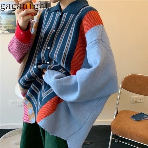 gaganight patchwork knitted women sweater single breasted vintage cardigan outwear chic spring autumn jumper loose pull femme 201128, White;black
gaganight patchwork knitted women sweater single breasted vintage cardigan outwear chic spring autumn jumper loose pull femme 201128, White;black