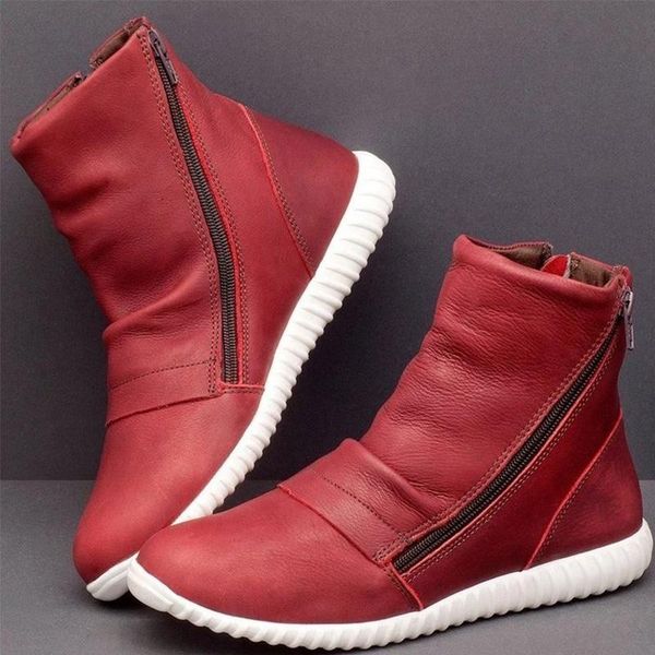 women's ankle boots women pleated leather sneakers woman zip high sport shoes ladies autumn casual flats big size 35-43, Black
women's ankle boots women pleated leather sneakers woman zip high sport shoes ladies autumn casual flats big size 35-43, Black
