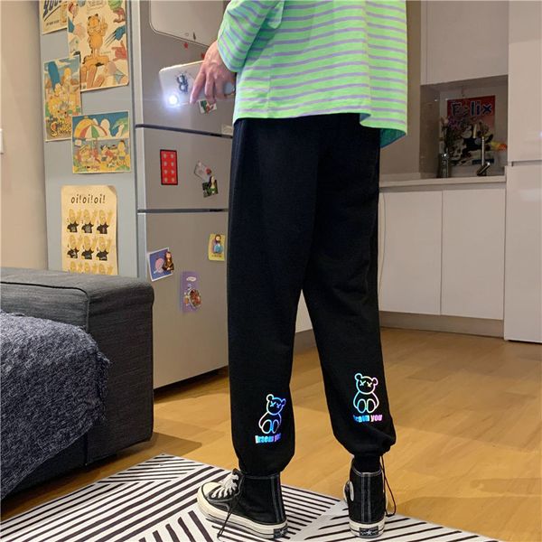 2021 spring the stripe sweatpants of men big reflective bear black hip pants zyux
2021 spring the stripe sweatpants of men big reflective bear black hip pants zyux