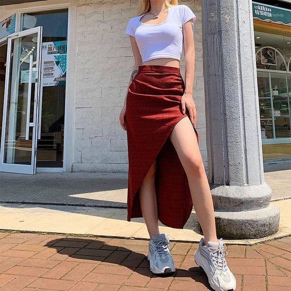 europe korean irregular high waist skirt women's 2020 autumn new fashion all-match long lattice plaid split skirt x19s1, Black
europe korean irregular high waist skirt women's 2020 autumn new fashion all-match long lattice plaid split skirt x19s1, Black