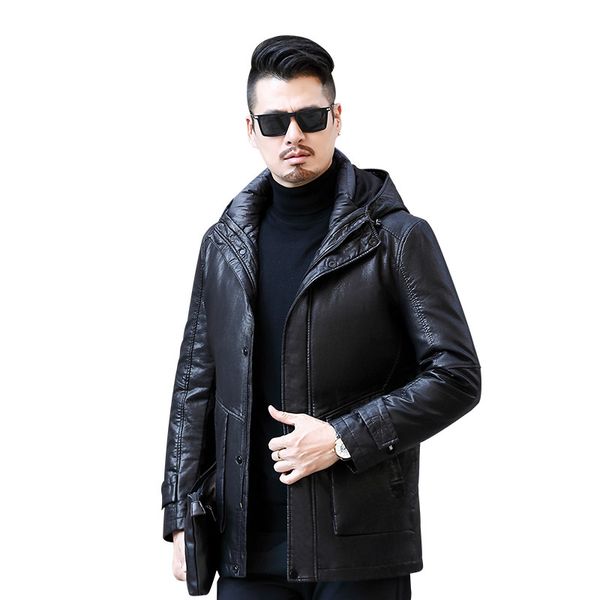 2020 winter real coat for young man keep warm deployable leather cap down jacket medium-length thick clothing middle age 8935 iyr5, Black
2020 winter real coat for young man keep warm deployable leather cap down jacket medium-length thick clothing middle age 8935 iyr5, Black