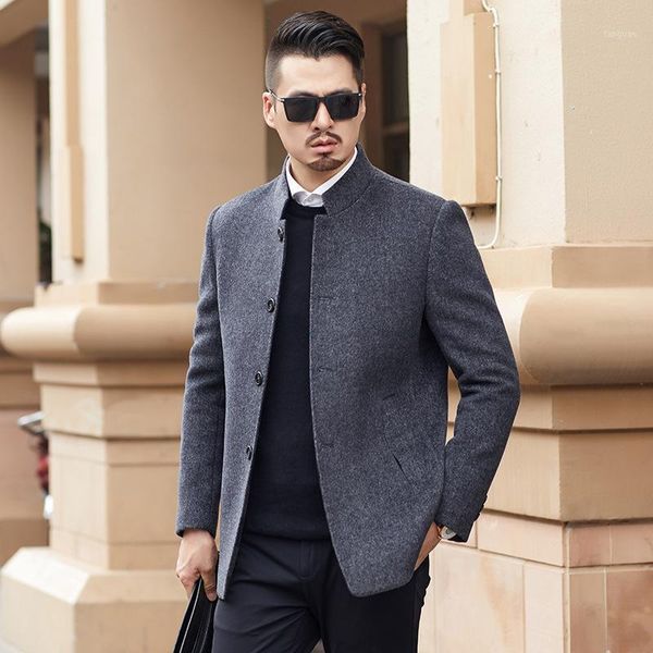 2020 new stand collar men's coat double faced coat autumn winter middle-aged business casual wool thick1, Black
2020 new stand collar men's coat double faced coat autumn winter middle-aged business casual wool thick1, Black