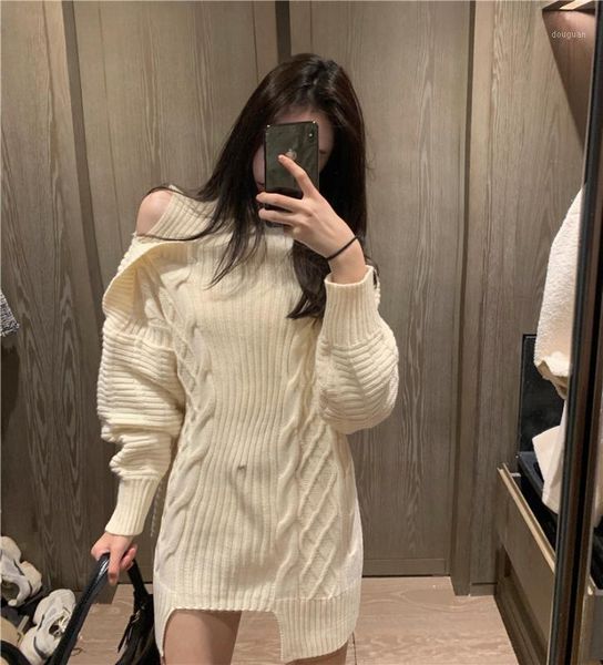 women new fashion pullovers new turtleneck long sweaters high neck cold shoulder knit irregular loose jumpers knitwear1, White;black
women new fashion pullovers new turtleneck long sweaters high neck cold shoulder knit irregular loose jumpers knitwear1, White;black