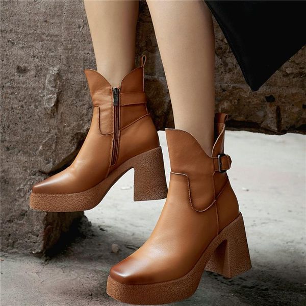 boots chunky platform pumps shoes women genuine leather high heel ankle female square toe mary jane casual, Black
boots chunky platform pumps shoes women genuine leather high heel ankle female square toe mary jane casual, Black