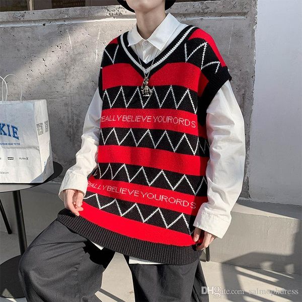 new men knitted waistcoat loose outside the spring and autumn retro sleeveless womens designer sweater vest sweatshirts, Black
new men knitted waistcoat loose outside the spring and autumn retro sleeveless womens designer sweater vest sweatshirts, Black