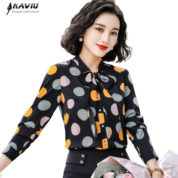 chiffon dot shirt women new spring fashion long sleeve bow blouses office ladies looes plus size work y200828, White
chiffon dot shirt women new spring fashion long sleeve bow blouses office ladies looes plus size work y200828, White