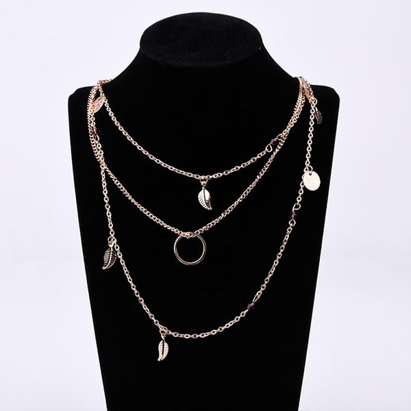 fashion simple woman necklace multi-layer circle leaves exaggerated necklace for women party clothing accessories jewelry 2020, Silver
fashion simple woman necklace multi-layer circle leaves exaggerated necklace for women party clothing accessories jewelry 2020, Silver