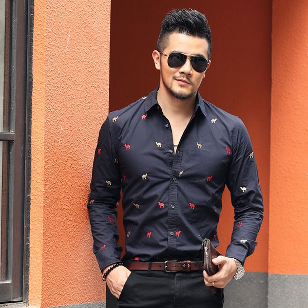 2021 the new new spring blue sapphire thin sleeve long male embroidered shirt flower s893 18hw, White;black
2021 the new new spring blue sapphire thin sleeve long male embroidered shirt flower s893 18hw, White;black