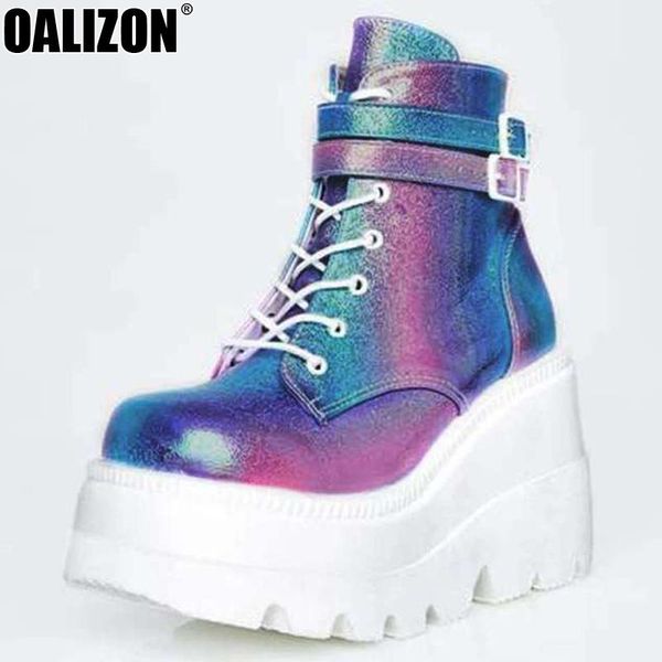 boots winter dazzling color high wedge heels women lady flange bottom casual buckle lacing ankle bottine botas shoes r659, Black
boots winter dazzling color high wedge heels women lady flange bottom casual buckle lacing ankle bottine botas shoes r659, Black