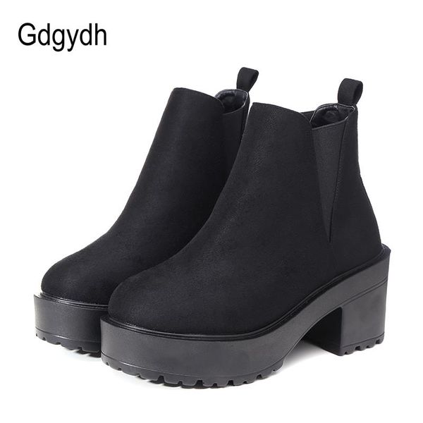 gdgydh 2020 autumn winter flock women ankle boots round toe square high heeled female shoes platform slip-on black women boots
gdgydh 2020 autumn winter flock women ankle boots round toe square high heeled female shoes platform slip-on black women boots