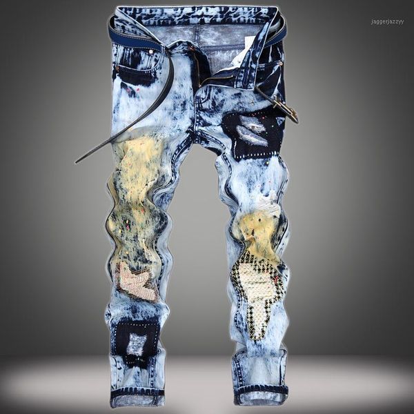men's jeans 1j men's splash ink hole straight tube slim personality old color matching patch pants good quality wholesale1, Blue
men's jeans 1j men's splash ink hole straight tube slim personality old color matching patch pants good quality wholesale1, Blue