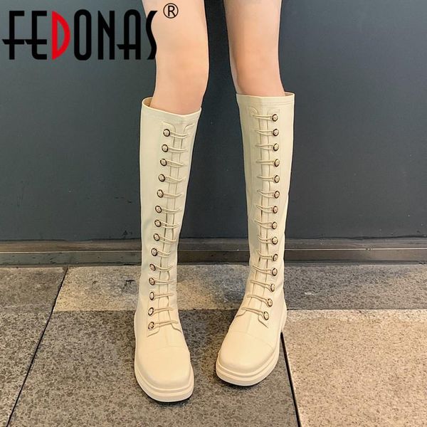 boots fedonas elegant shoes for women genuine leather cross tied knee high girls working platform thick heels woman, Black
boots fedonas elegant shoes for women genuine leather cross tied knee high girls working platform thick heels woman, Black