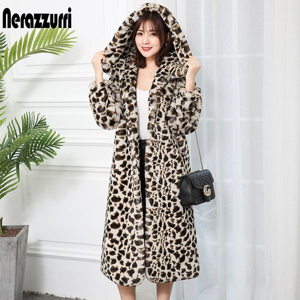 nerazzurri thick faux fur leopard jacket women with hood leopard print fluffy long fur coat plus size luxury coats 201104, Black
nerazzurri thick faux fur leopard jacket women with hood leopard print fluffy long fur coat plus size luxury coats 201104, Black