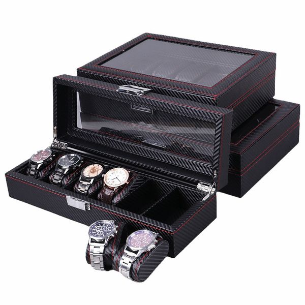 high-end new lockable red sewing carbon fiber black pu leather luxury jewelry watch storage display packaging gift box, Black;white
high-end new lockable red sewing carbon fiber black pu leather luxury jewelry watch storage display packaging gift box, Black;white