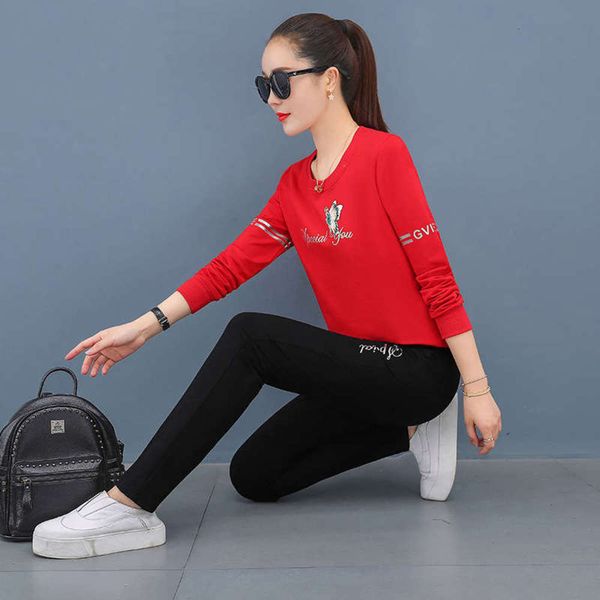 fashion spring cotton and autumn new women's printed long sleeve sweater pants sportswear set, Gray
fashion spring cotton and autumn new women's printed long sleeve sweater pants sportswear set, Gray