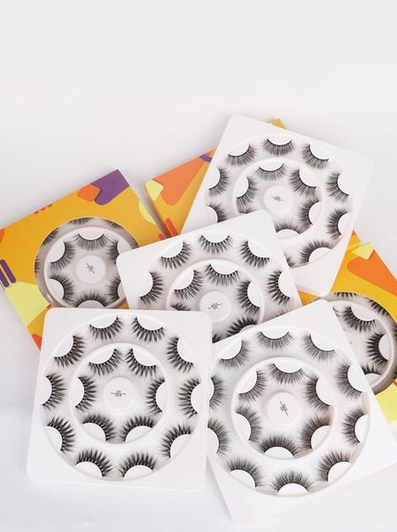 crisscross thick mink lashes natural long soft & vivid handmade 8 pairs false eyelashes extensions set reusable eyes makeup accessory dhl