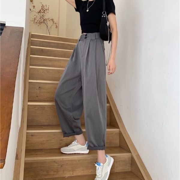 yxfye 2020 korean high slim fit and slim designversatile short korean pants button pantssleeve new dqaz two slim-fit loose casual suit pants, Gray
yxfye 2020 korean high slim fit and slim designversatile short korean pants button pantssleeve new dqaz two slim-fit loose casual suit pants, Gray