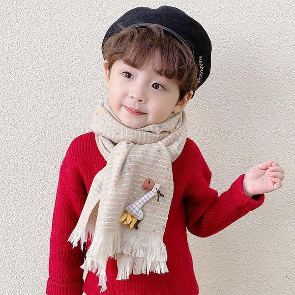 autumn winter korean cute cartoon children's scarf keep warm men women trendy children tassel color matching wild scarf c88, Blue;gray
autumn winter korean cute cartoon children's scarf keep warm men women trendy children tassel color matching wild scarf c88, Blue;gray