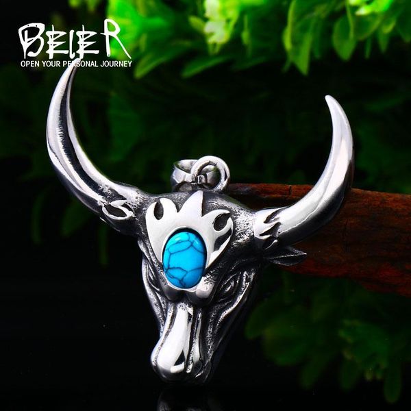 beier 316l stainless steel animal cattle pendant necklace with stone vintage jewelry for man hollowen gift lhp110, Silver
beier 316l stainless steel animal cattle pendant necklace with stone vintage jewelry for man hollowen gift lhp110, Silver