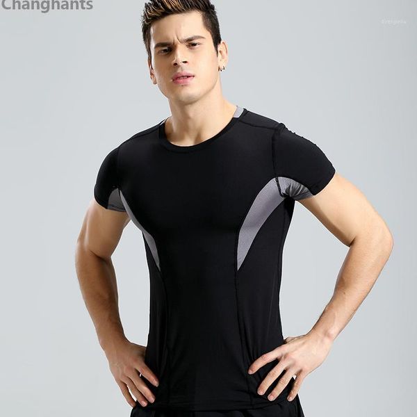 men fitness short sleeve t-shirt black & gray stitching running basketball tight jerseys quick dry sportswear elastic gym1, Black;blue
men fitness short sleeve t-shirt black & gray stitching running basketball tight jerseys quick dry sportswear elastic gym1, Black;blue