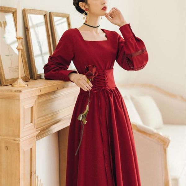 casual dresses women 2021 autumn winter vintage square collar dress elegant long sleeve party runway slim vestidos f06, Black;gray
casual dresses women 2021 autumn winter vintage square collar dress elegant long sleeve party runway slim vestidos f06, Black;gray
