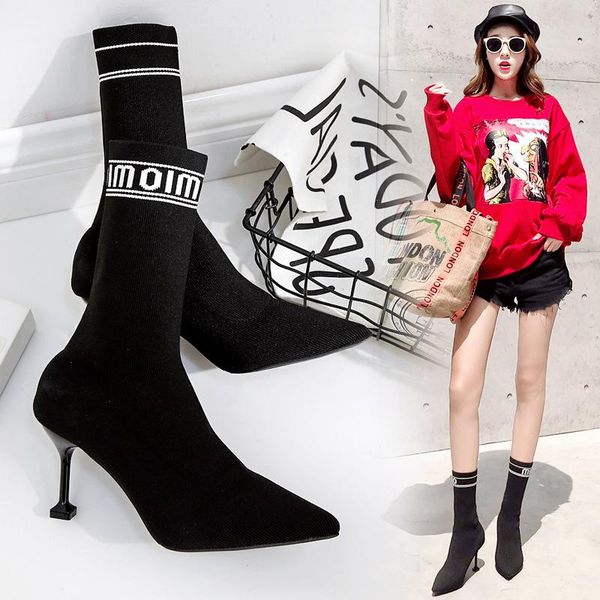boots women's pointed cloth leather sleeve fashion thick increase wool high heel shoes, Black
boots women's pointed cloth leather sleeve fashion thick increase wool high heel shoes, Black