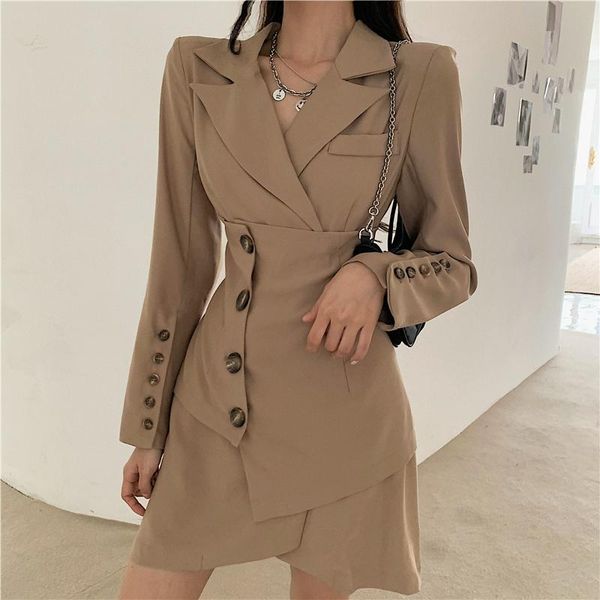 casual dresses elegant blazer dress women mini party female one-piece korean long sleeve solid high waist autumn 2021 office lady, Black;gray
casual dresses elegant blazer dress women mini party female one-piece korean long sleeve solid high waist autumn 2021 office lady, Black;gray
