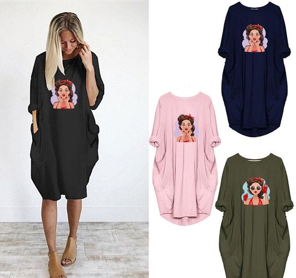 2020 women d-ress long sleeve print cute girl pocket loose fall maxi clothes club party casual plus size 5xl dresses woman, Black;gray
2020 women d-ress long sleeve print cute girl pocket loose fall maxi clothes club party casual plus size 5xl dresses woman, Black;gray