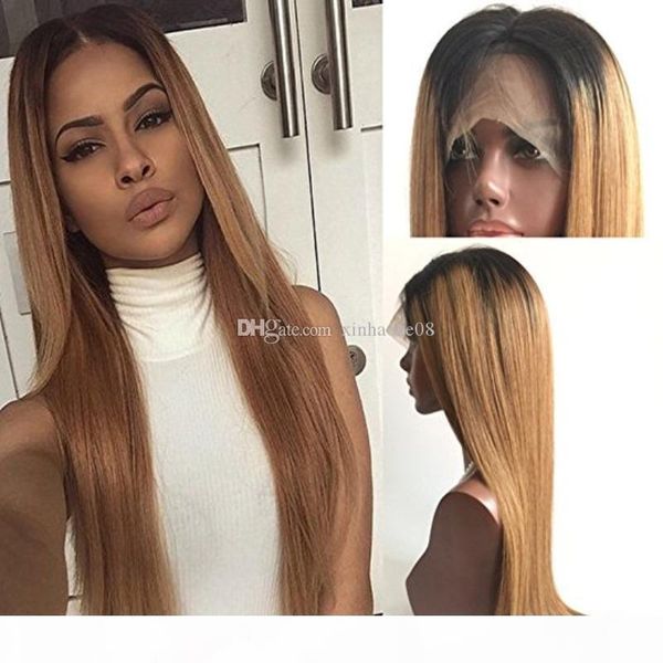 ombre 1b 27# color brazilian human hair full lace wig silky straight two tone lace front wig glueless wigs 130% density, Black;brown
ombre 1b 27# color brazilian human hair full lace wig silky straight two tone lace front wig glueless wigs 130% density, Black;brown