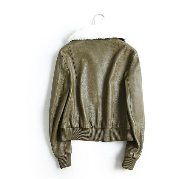 women's leather & faux women 2021 sheepskin genuine korean real bomber jacket chaqueta mujer qbl-1717 yy633, Black
women's leather & faux women 2021 sheepskin genuine korean real bomber jacket chaqueta mujer qbl-1717 yy633, Black