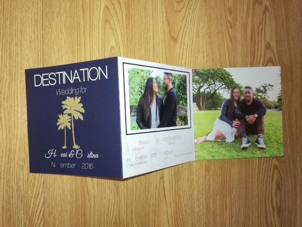 30pcs/lot tri fold double faced printing personalized invitation in navy blue and gold theme
30pcs/lot tri fold double faced printing personalized invitation in navy blue and gold theme