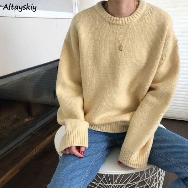 pullovers women 5 colors chic simple elegant popular harajuku long sleeve autumn warm basic ladies sweater knitted clothing ins, White;black
pullovers women 5 colors chic simple elegant popular harajuku long sleeve autumn warm basic ladies sweater knitted clothing ins, White;black