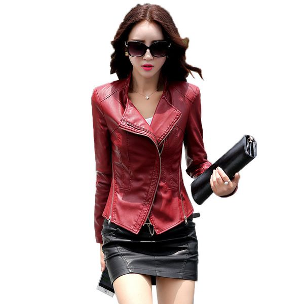 women spring from fake jacket ladies casual temper oversized short zipper plutonium leather outerwear woman r773 y8ze, Black
women spring from fake jacket ladies casual temper oversized short zipper plutonium leather outerwear woman r773 y8ze, Black