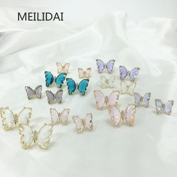 meild stained glass crystal butterfly stud earring for women transparent glass shiny prom jewelry chic earring jewelry wholesale, Golden;silver
meild stained glass crystal butterfly stud earring for women transparent glass shiny prom jewelry chic earring jewelry wholesale, Golden;silver