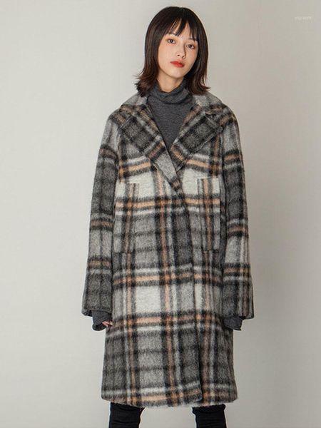 2019 winter coat women wool overcoat casual double breasted women coat long lapel plaid winter1, Black
2019 winter coat women wool overcoat casual double breasted women coat long lapel plaid winter1, Black