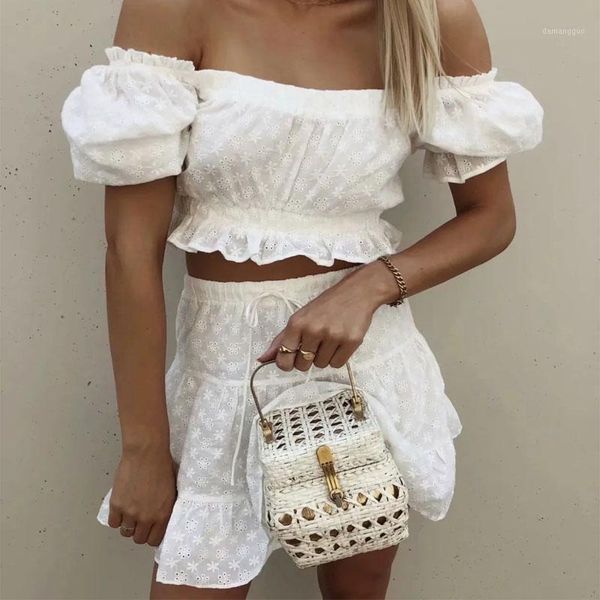 casual lace embroidery two piece skirt set summer puff sleeve blouse shirts mini skirt matching sets women holiday outfits 20201, White
casual lace embroidery two piece skirt set summer puff sleeve blouse shirts mini skirt matching sets women holiday outfits 20201, White