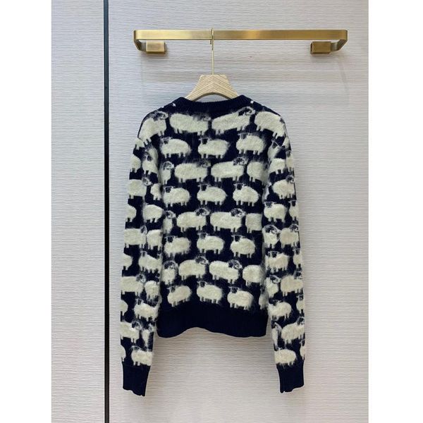 women's sweaters 7.25 high end 2021 early autumn fashion round neck long sleeve sheep cloud pattern jacquard contrast knit sweater, White;black
women's sweaters 7.25 high end 2021 early autumn fashion round neck long sleeve sheep cloud pattern jacquard contrast knit sweater, White;black